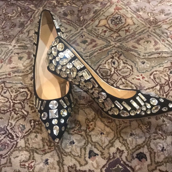 Jimmy Choo Black Embellished Suede Shoe - Picture 2 of 5